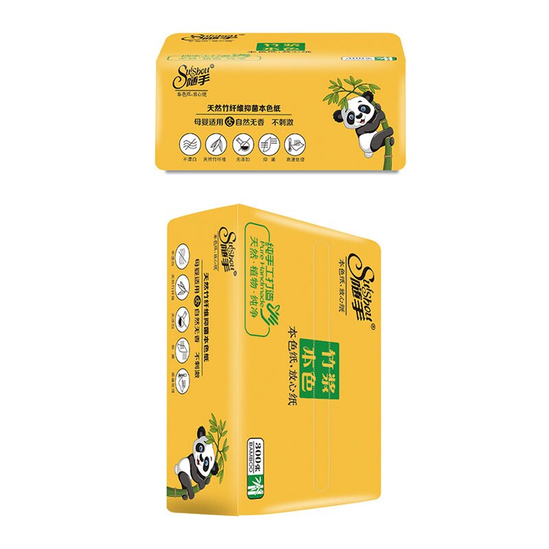 8 sacchetti di carta velina di pasta di bambù protezione ambientale carta riciclata tovaglioli domestici 300 fogli/pacco carta igienica