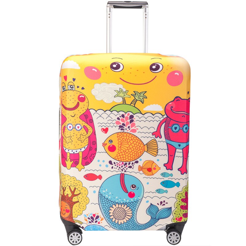 SAFEBET Luggage Cover - Elastic Travel Suitcase Protector - Patchwork Design - Fits 18"-32" Cases: Blue / XL
