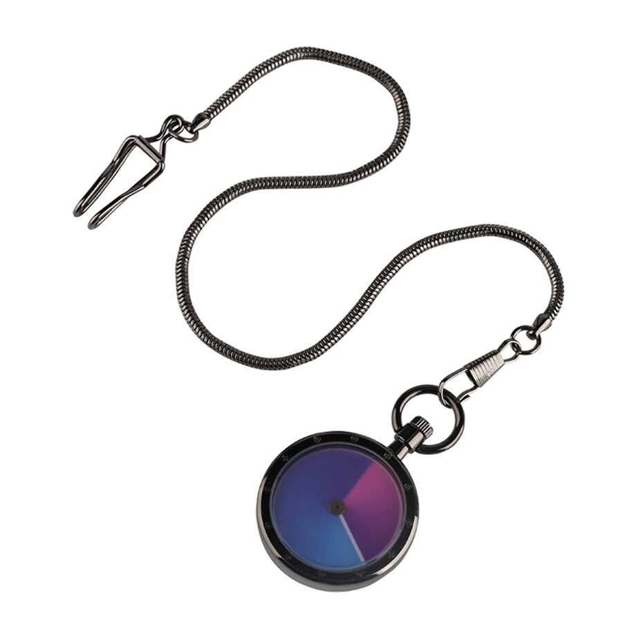 Cool Blue Purple Face Quartz Pocket Watches with Serpentine Waist Chain Fob Watch for Women Men