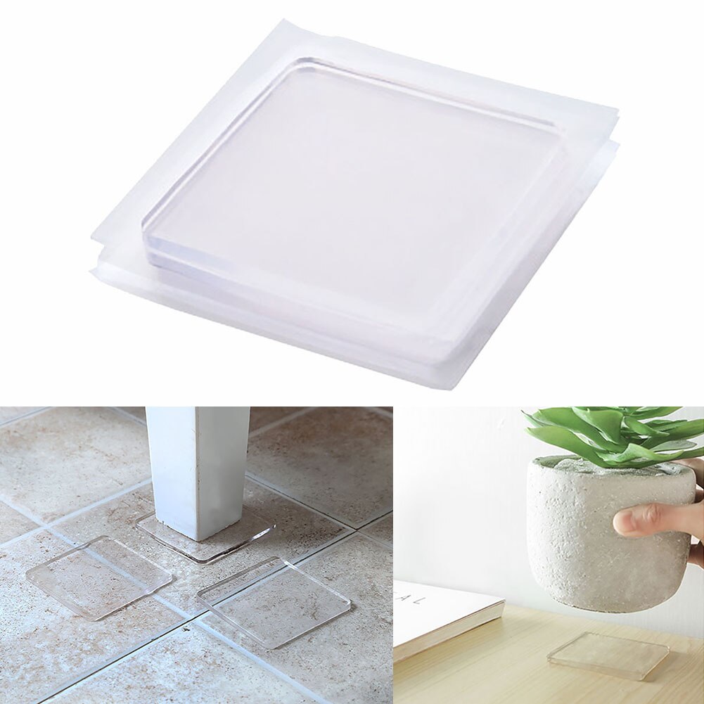 4PCS/Set Mat Transparent Washing Machine Shock Absorbing Non-toxic Pad Anti Vibration Silicone Portable Non-Slip