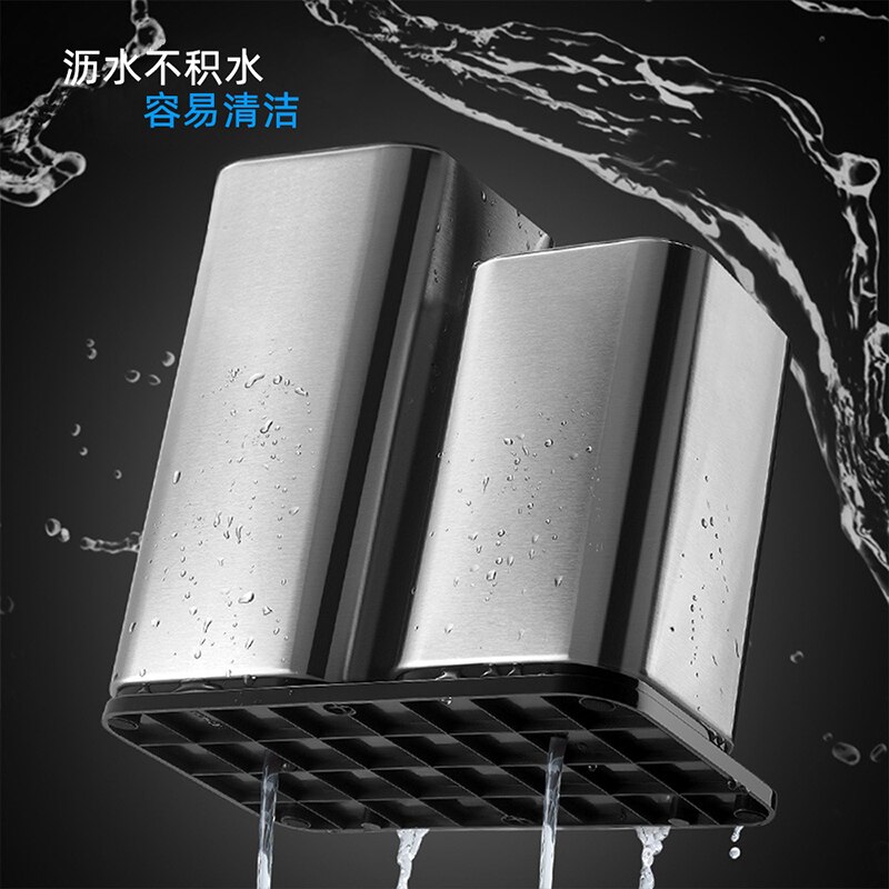 Stainless steel storage knife holder drainable knife rack size kitchen knife knife holder kitchen supplies storage bucket