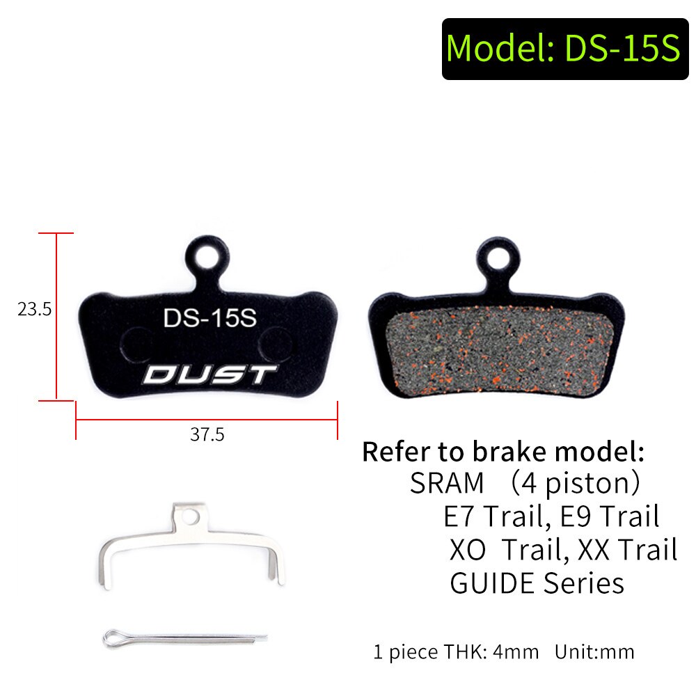 2 Pair MTB Mountain Bike Brake Pads for Shimano M445 355 395 Bicycle Parts Cycling Resin Organic Disc Road Brake Pad: DS-15S