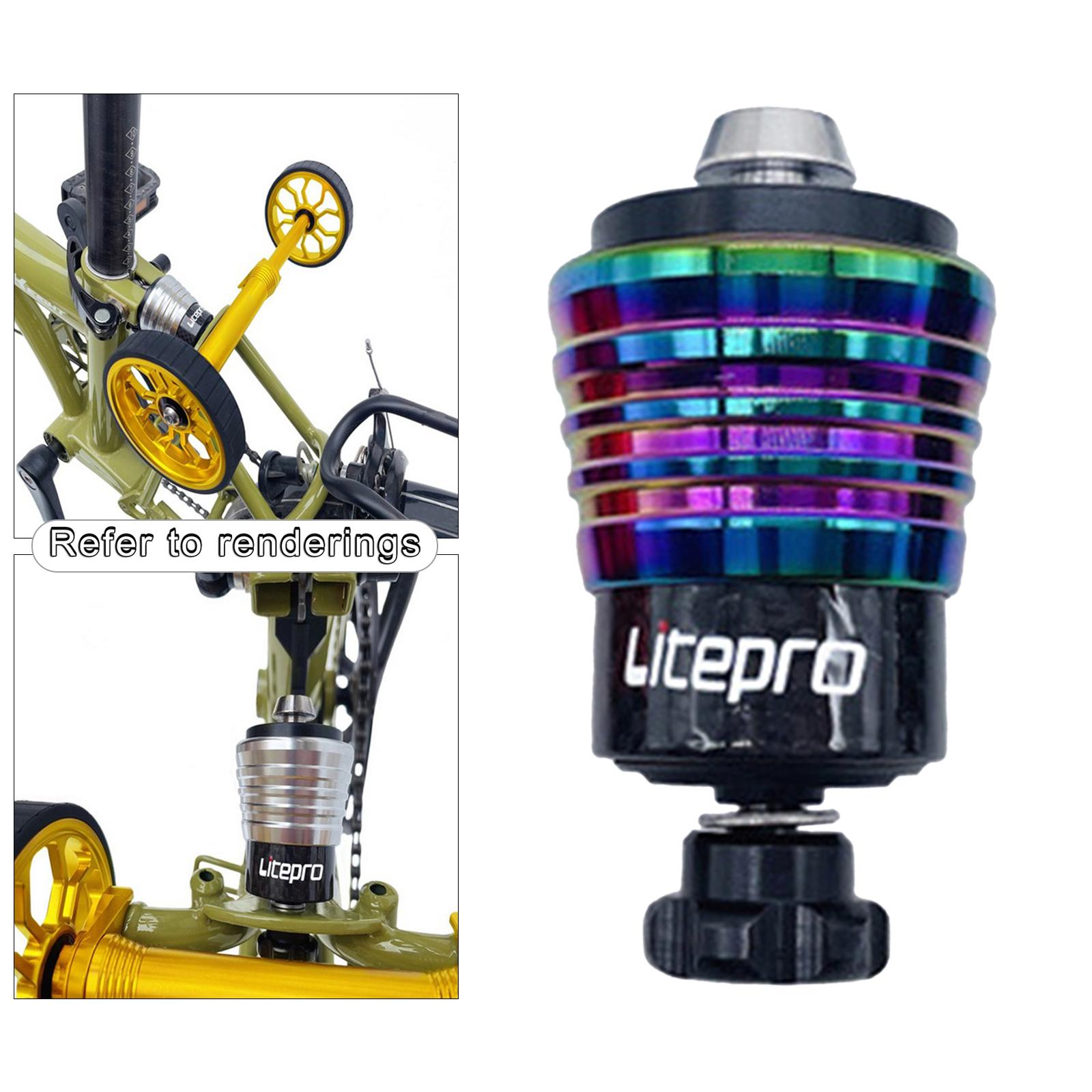 Bike Titanium Axle Rear Shock Absorber Replacement Refit Components Aluminum Alloy Wear-Resistant Damper for Folding Bicycle: Plating color