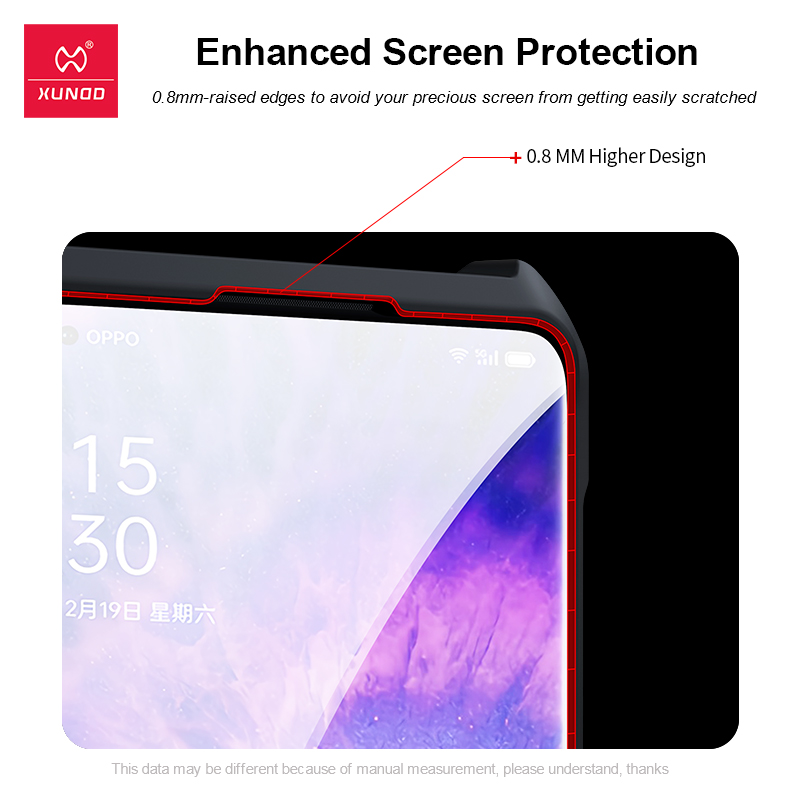 Para Find x5 pro caso, xundd caso à prova de choque para oppo encontrar x5 lite caso transparente pára-choques capa de telefone impressão digital livre capa