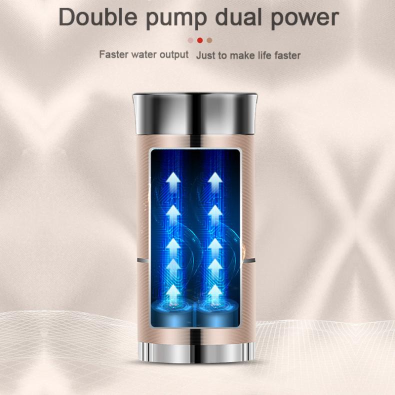To slags dobbeltpumpetouch-tone trådløs genopladelig elektrisk vandpumpe med usb-kabel til 4.5l - 18.9l tønder vand