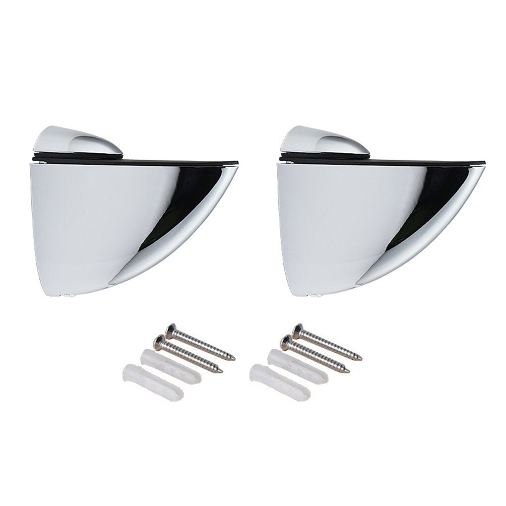 2pcs Glass Clamp Zinc Alloy F Clamp Clip Adjustable Wall Mount for 3-20mm Wood Glass Shelves