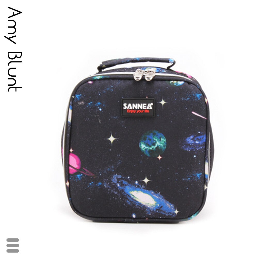 Small Capacity Insulation Bag Simple Outdoor Children Ice Bolsa Harajuku Print Picnic Portable Cooler Tote CL697-2: Starry sky