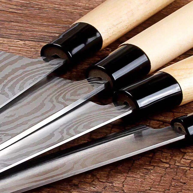 Japanese Style Kitchen Knife Set Fish Filleting Santoku Salmon Knife Cleaver Sharp Cooking Cutting Knife Sets