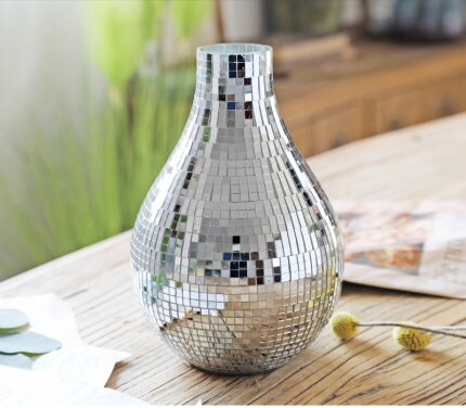 European Glass Vase Silver Modern Flower Vases Home Decor Jarrones Decorativos Modern Lving Room Desktop Decorations Vase: Style B