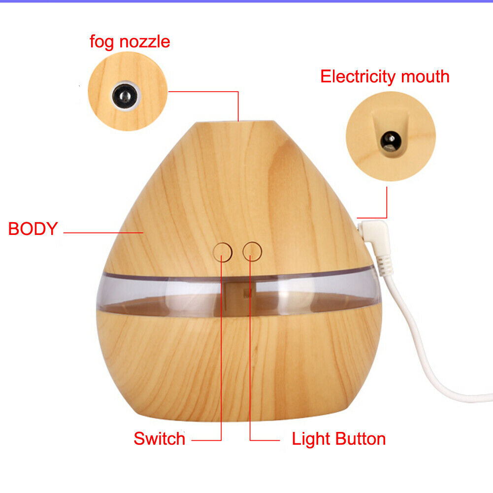 500ml Aroma Diffuser Ultrasoon - Etherische Oliën Diffuser Met Timer, LED Licht En Automatische Uitschakeling