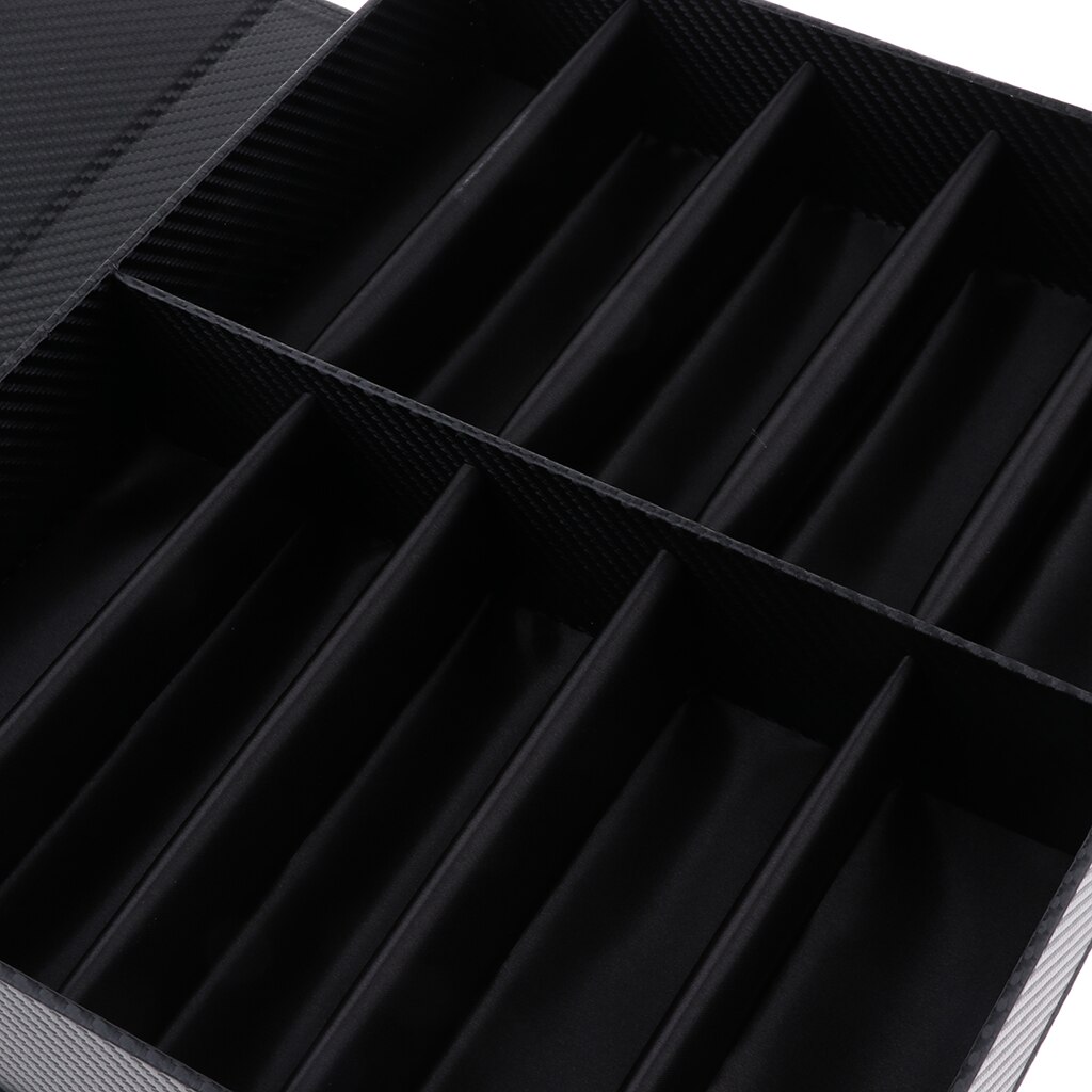 Black Multi-Purpose Display Hard Case with 10 Slots for Glasses,Watches,Necklaces,Bracelets,Hair Accessories