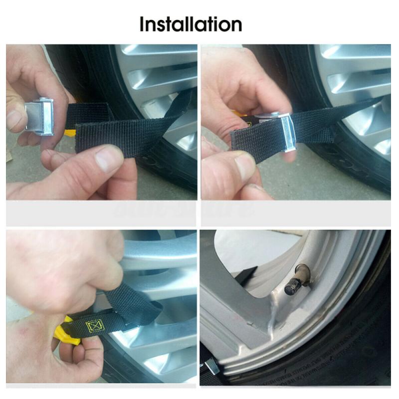4/10PCS Car Tyre Winter Roadway Safety Tire Snow Adjustable Anti-skid Safety Double Snap Skid Wheel TPU Chains
