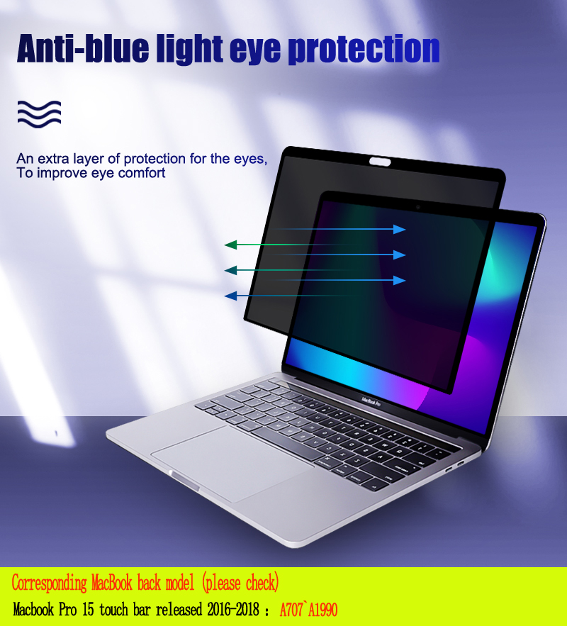 Privacy Filter Anti Spy Huisdier Schermen Beschermfolie Voor Macbook Pro15 Inch Touch Bar &#39 Release A1707 A1990