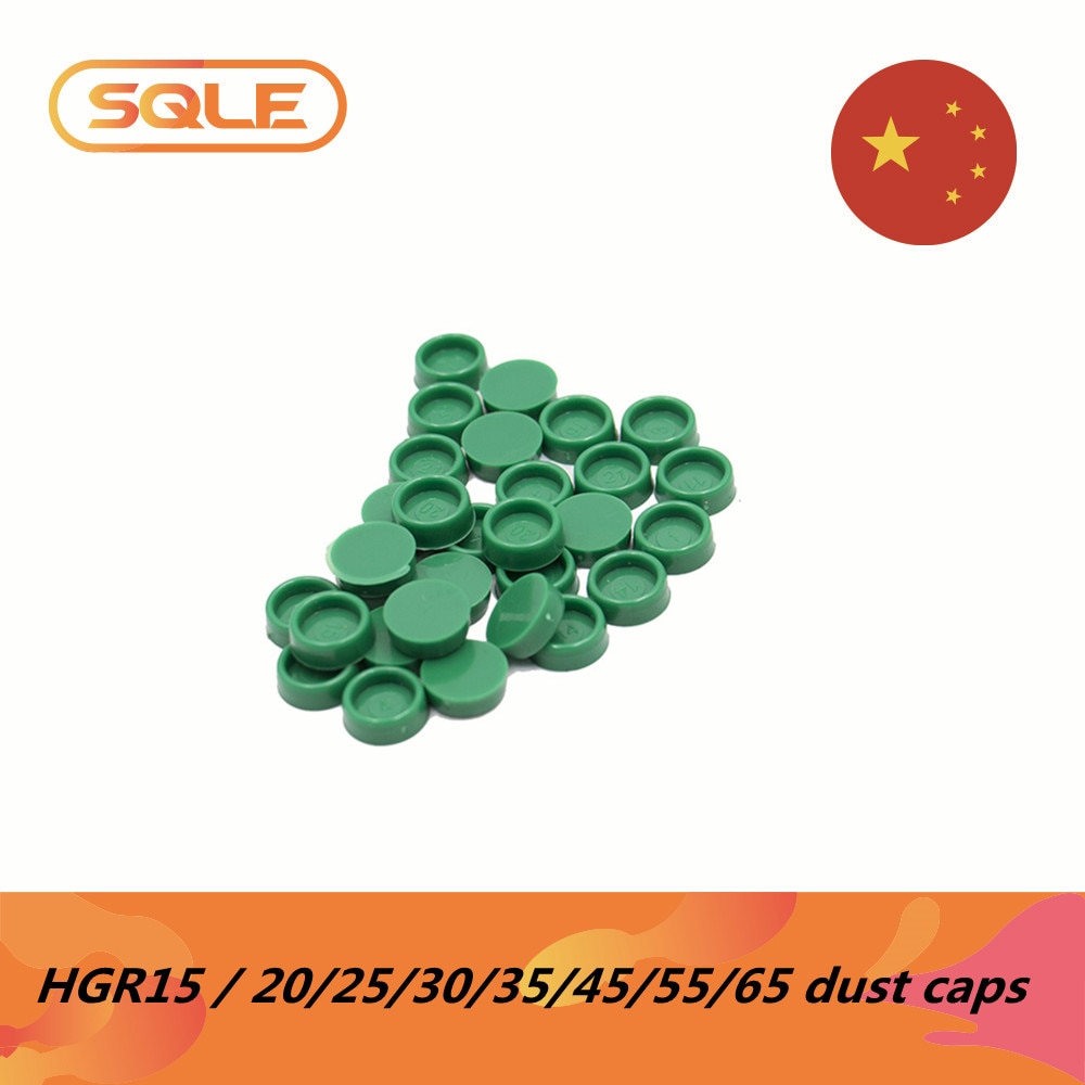 50pcs green caps plastic plug dust cover For HGR15 HGR20 HGR25 HGR30 HGR35 HGR45 HGR55 HGR65 Linear Rail Guides CNC Parts