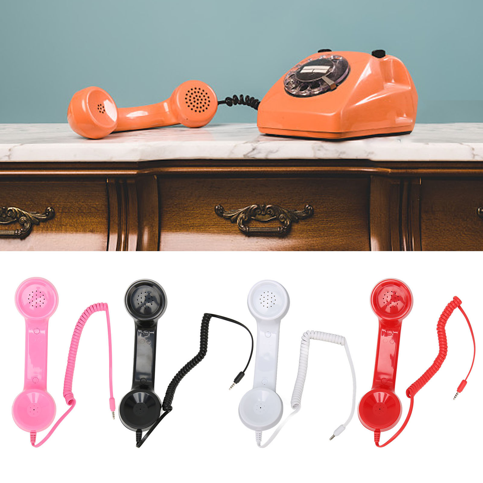 Ricevitore telefonico portatile multifunzione con un clic a prova di radiazioni, ricevitore telefonico retrò per telefoni cellulari e computer