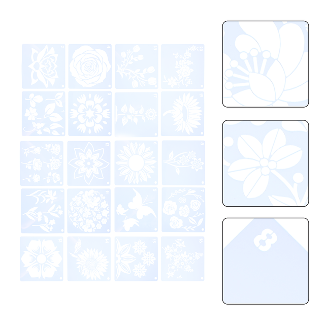 20 Sheets Flower Pattern Stencils Templates DIY Craft Embellishment Template: Default Title