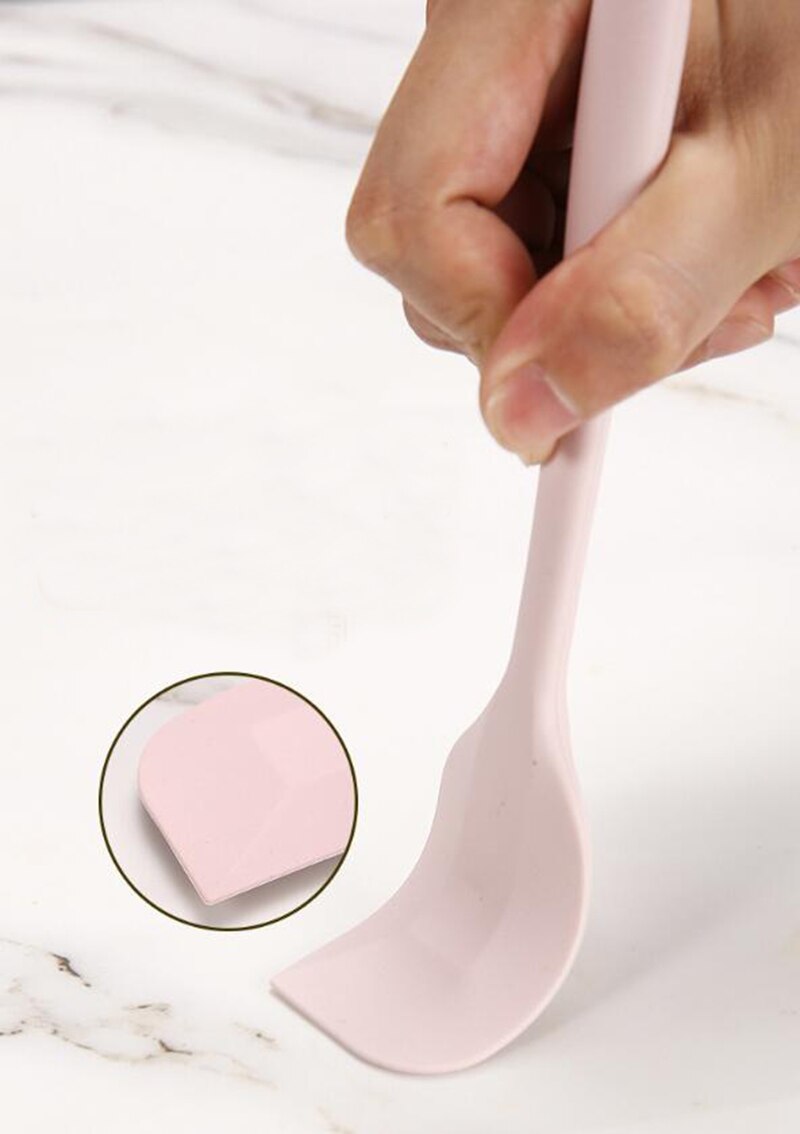 Rose gold handle,Silicone Cooking Utensil Set of 5, Nonstick Cooking tool,Slotted Turner,Spoonula,Spatula,Whisk With Storage Box