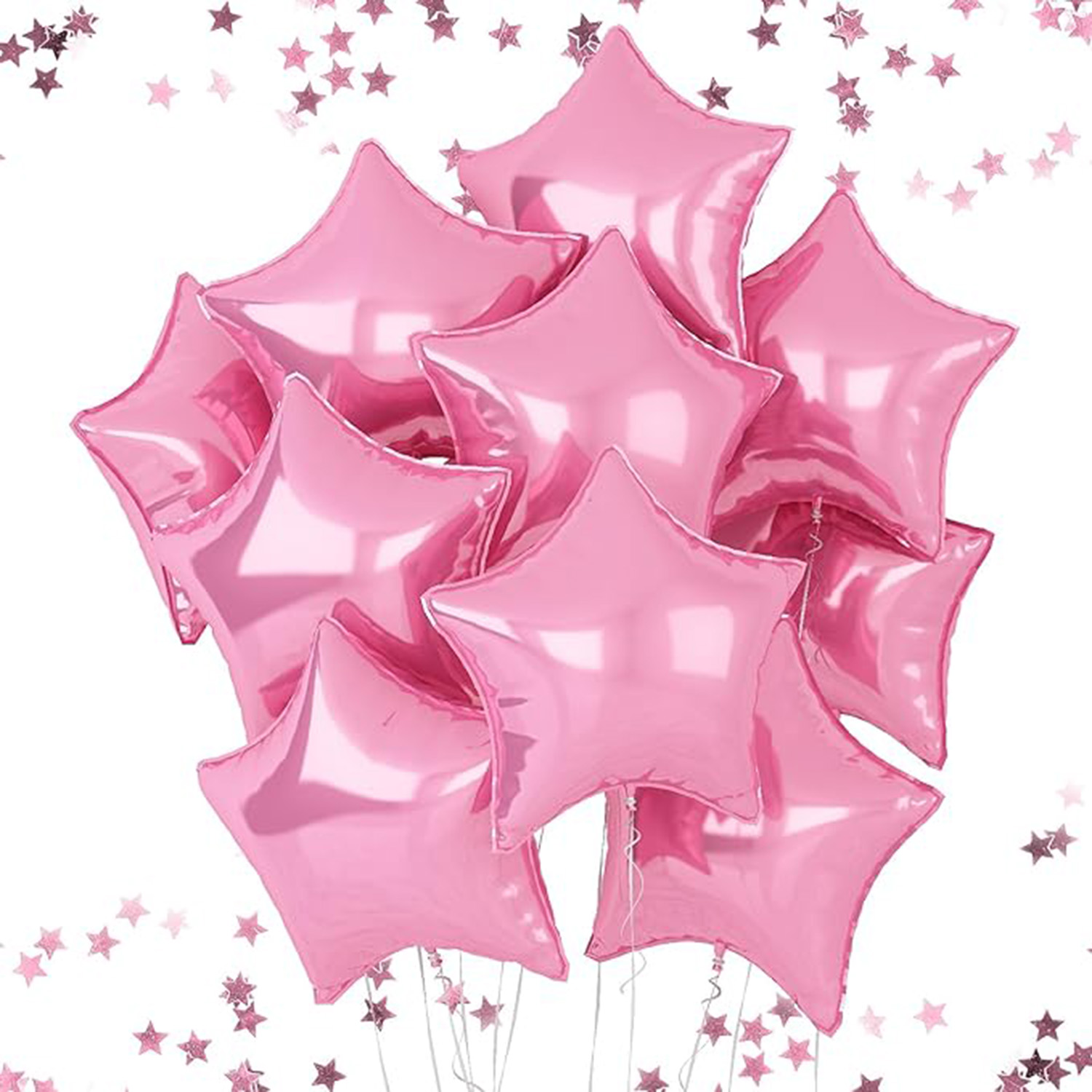 10 Uds. Globos de película de aluminio para decoración de con pentagrama degradado rosa, rojo, verde y azul de 18 pulgadas adecuados para cumpleaños, bodas,