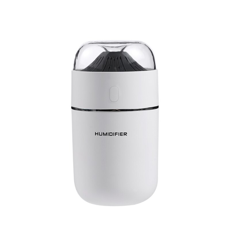Aroma etherische olie diffuser kleine vulkaan luchtbevochtiger 320ml luchtreiniger led nachtlampje usb mini vernevelaar auto luchtverfrisser: Wit