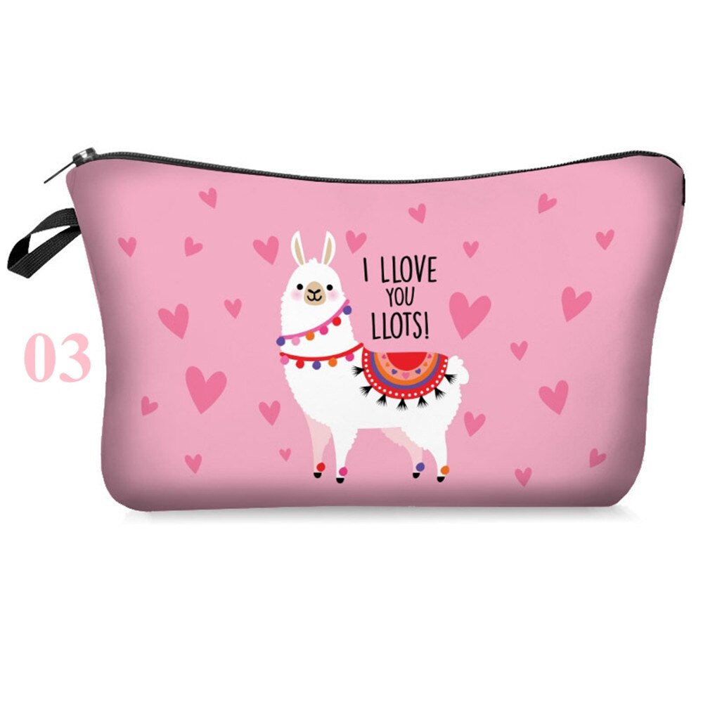 1pc lama modèle maquillage sacs multicolore modèle cosmétiques Pouchs pour voyage dames poche mignon cosmétique sac femmes Style: 3