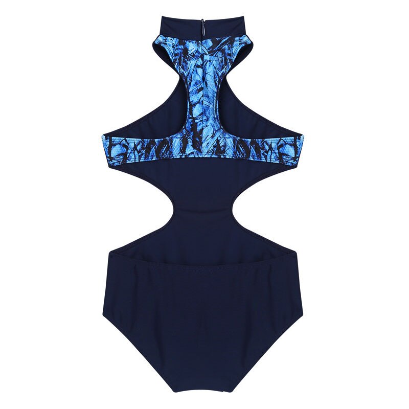 Kids Girls Sleeveless Leotard for Ballet Dance Mock Neck Cutouts Waist Racer Back with Zipper Gymnastics One-piece Jumpsuit