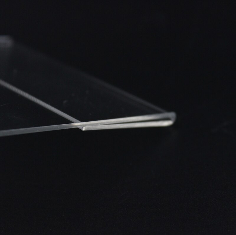 Acrylic T1.3mm Vertical Clear L Shape Plastic Table Sign Price Tag Label Display Rack Paper Card Holders Stands 20pcs