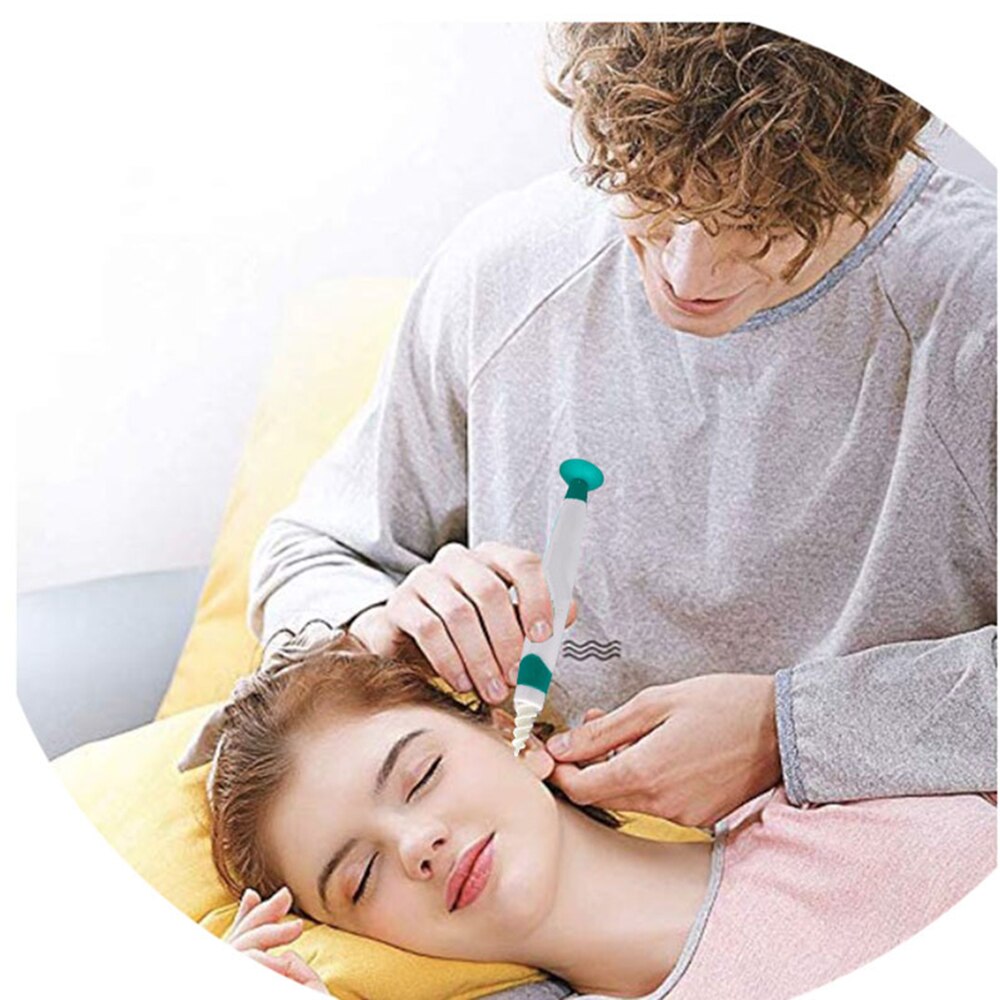 Ear Wax Remover Q Grip Ear Cleaning Tool Kit With Suction Cup Bottom Ear Wax Cleaner 16pcs Replacement Heads Cleaning Brush