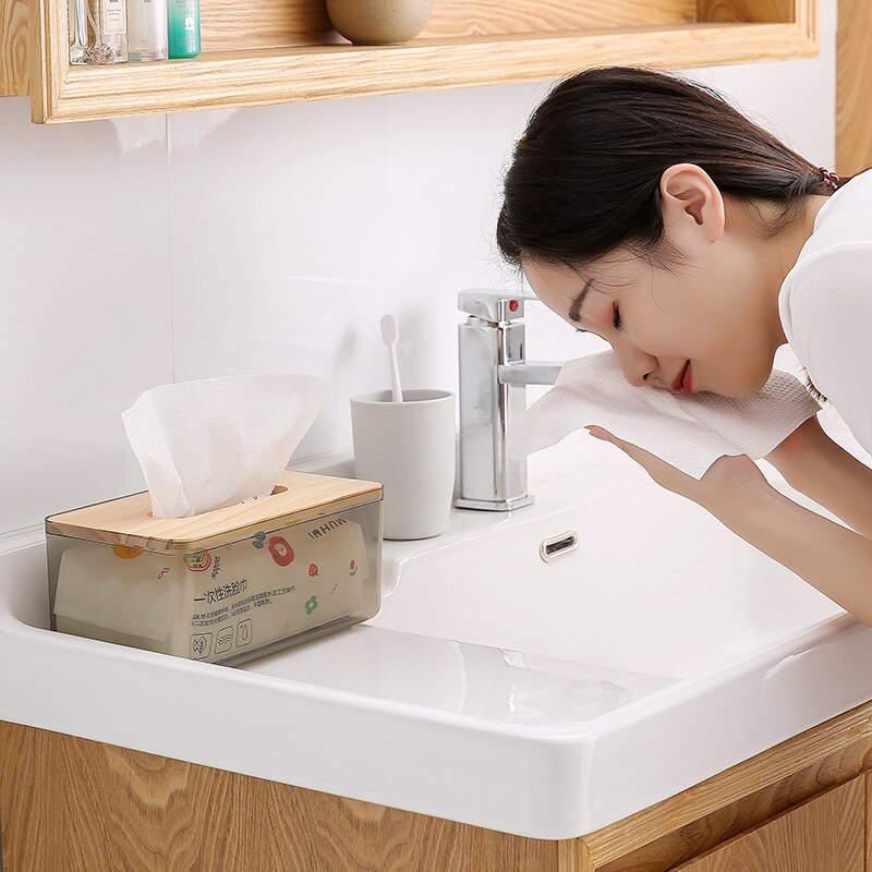 Home Desktop Tissue Storage Box Transparent Dustproof Wet Wipes Dispenser Napkin Holder Storage Case For Home Office Car