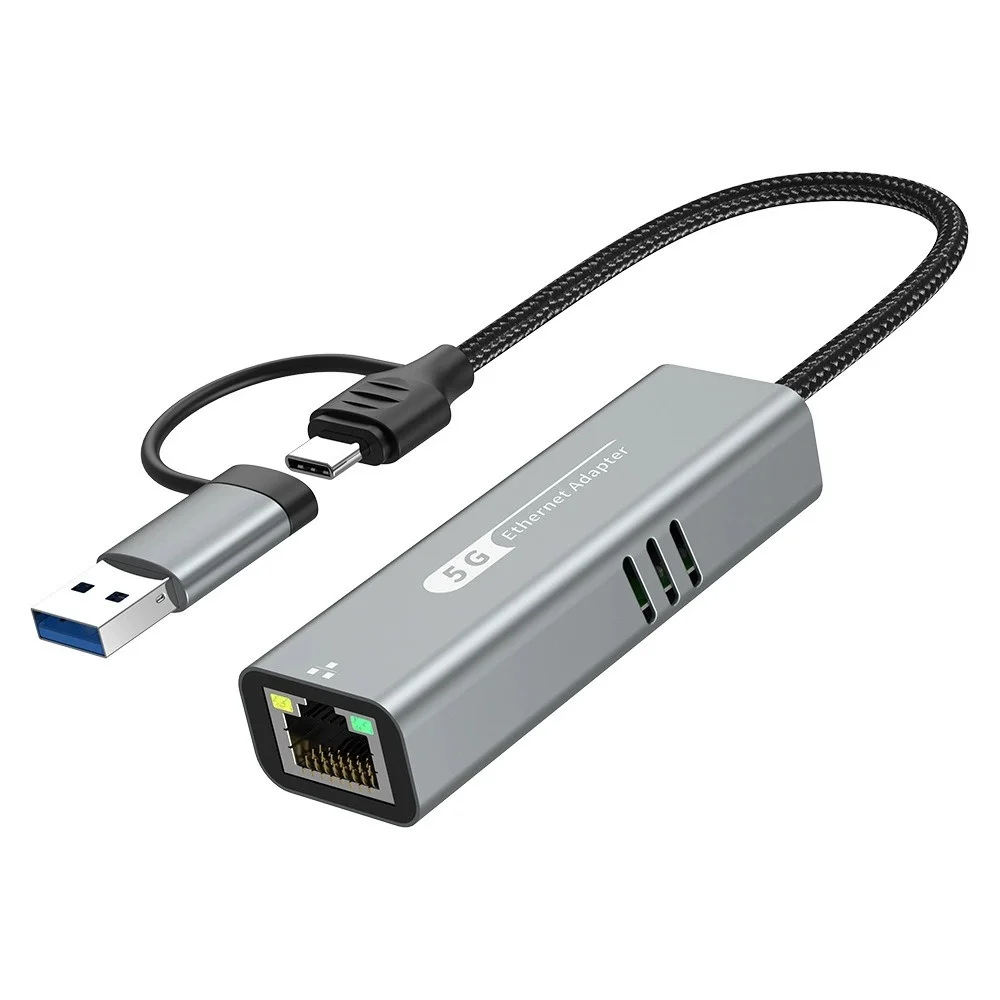 5000- mbit/s-netzwerkkartenadapter (usb typ-c auf  rj45) – 5g -in-2.5g -netzwerkkarten-konverter-hub für windows 7/8/10- laptops