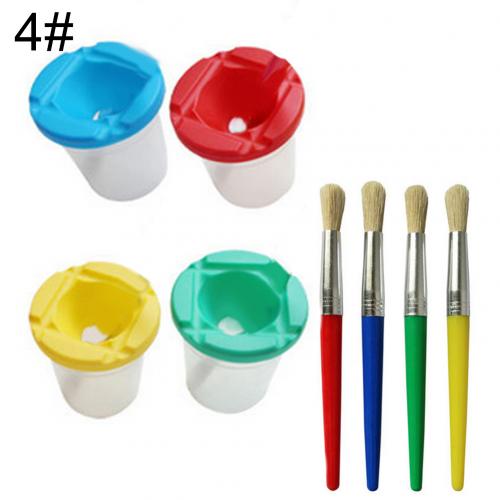 Creatives DIY Children Kids Paint Brush Pen Cup Scrawl writing brush Cup Paint Cup Painting Handmade Accessories Random Color: 4
