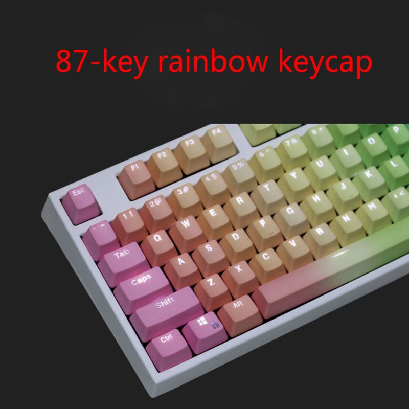 1 Set Vervangbare Pbt Keycaps 87 104 108 Transparante Belettering Toetsen Double Shot Injectie Backli Key Cap Voor Mechanische Toetsenbord