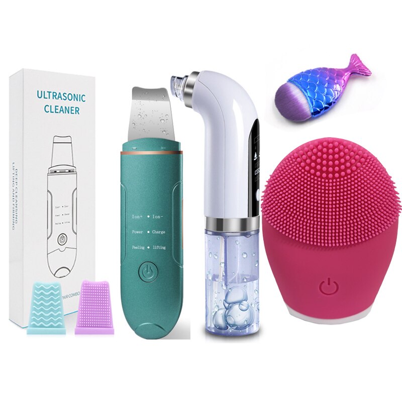 Ultrasonic Skin Scrubber Black Dot Remover USB Blackhead Remover Pore Vacuum Skin Care Acne Pore Cleaner clove removers: set 2