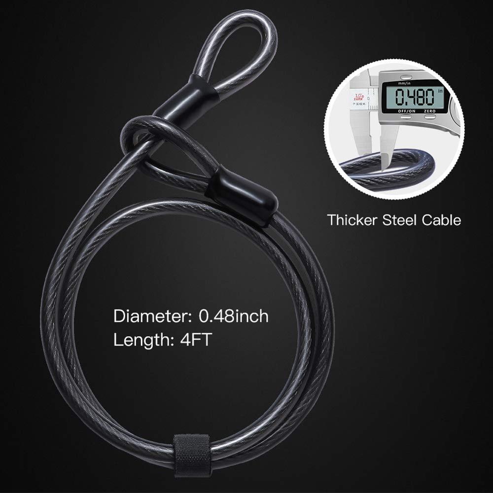Candado en U de Fuerte seguridad con Cable de acero para bicicleta, combinación antirrobo, accesorios para bicicleta de montaña, carretera, motocicleta, cadena