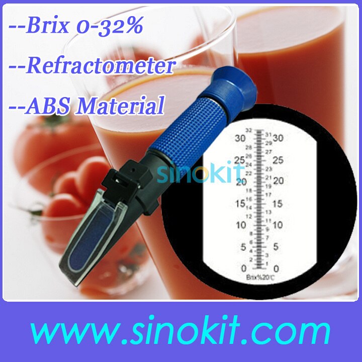 ABS Plastic Materiaal 0-32% Brix Refractometer Blue Grip Hand-held P-RHB-32ATC
