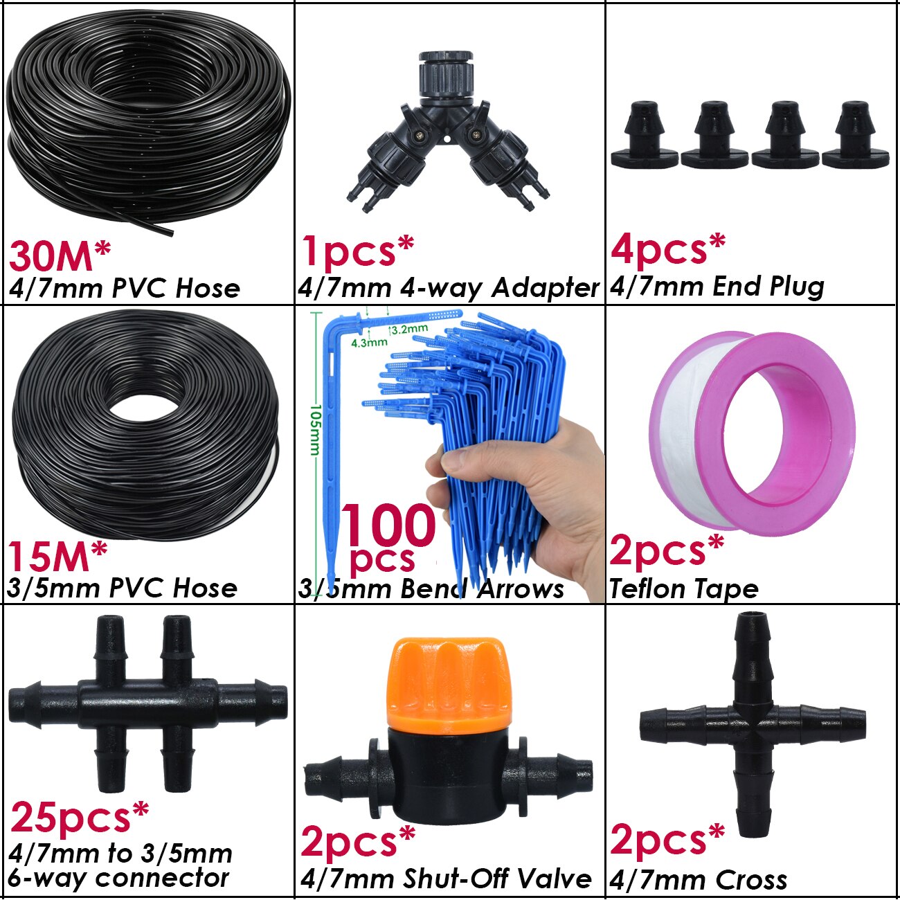 KESLA kit sistema di irrigazione a goccia con irrigazione automatica Gocciolatori per tubi da 4/7mm a 3/5mm per giardino domestico Pianta in vaso bonsai Serra