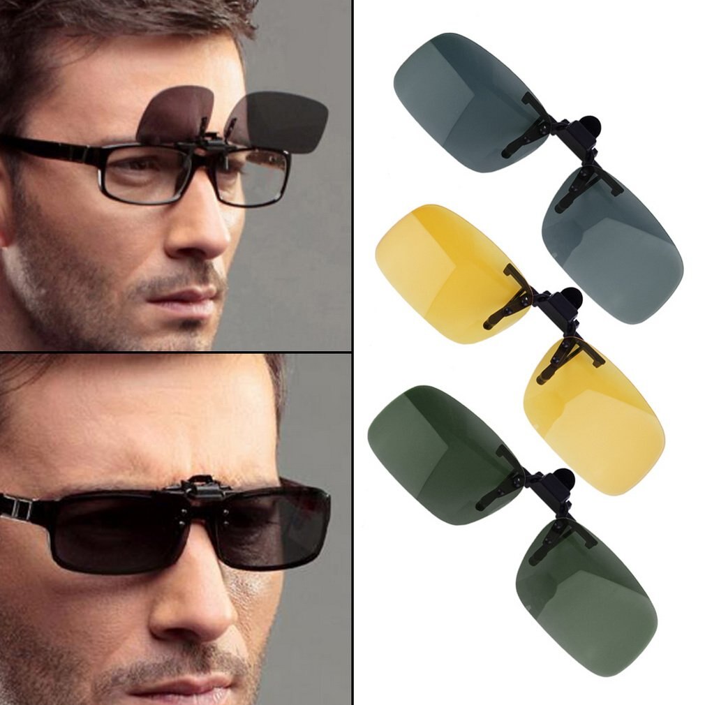 Fahren Nachtsicht Clip-auf kippen-hoch Objektiv Sonnenbrille Kühlen Brillen Clip Auf Objektiv Anti-Uv 400 unisex für frauen & Männer