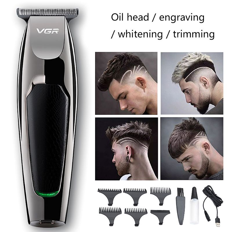 White Nick Engraving Cutter Head Hair Clipper Rechargeable Hair Trimmer Razor for Barber