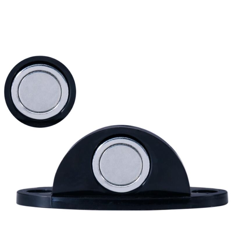 Door Stopper, Magnetic Door Stop White, Black Plastic Door Catch, Self Adhesive & Drilling Door Holder for Bedroom Bathroom