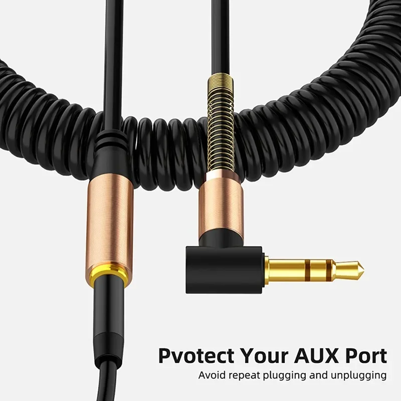 3.5mm Jack Male To Female Spring Aux Headphone Stereo Audio Extension Spring Coiled Spiral Stereo Audio Cable