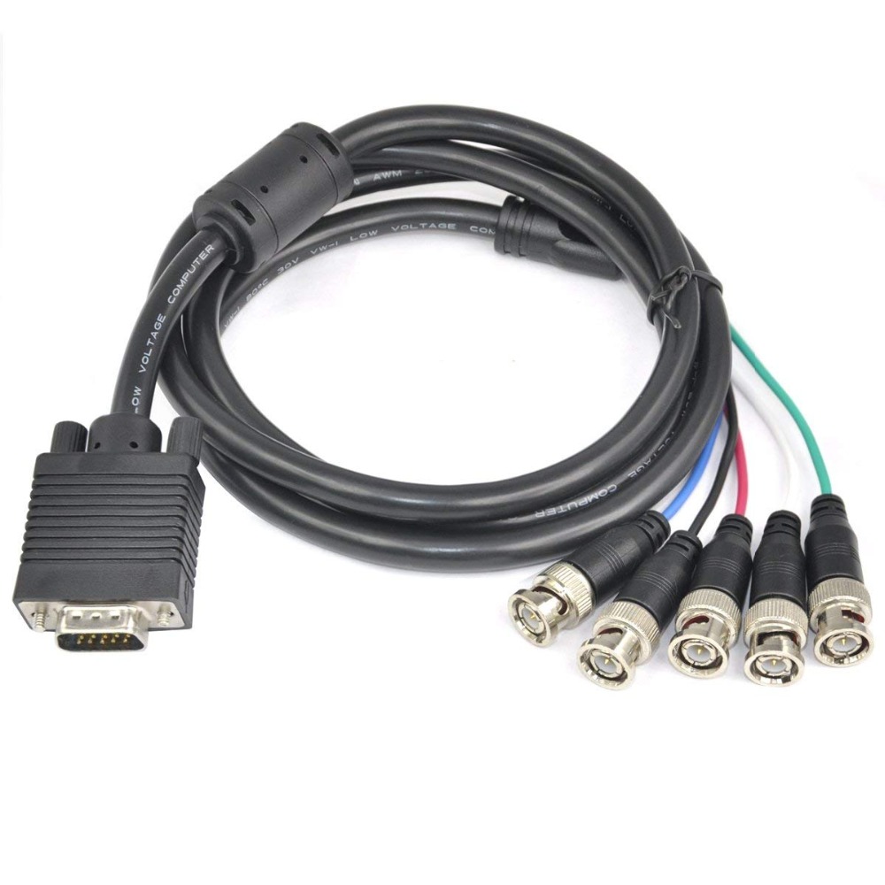 1.8M SVGA naar 5 BNC RGB VGA Monitor Kabel Lood 59 "Verbindingen Video Kabel