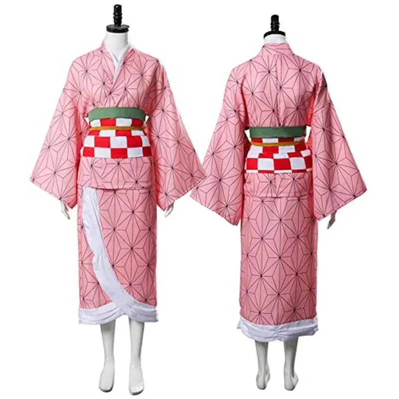 Nezuko Kamado Nezuko Cosplay Costume, uniforme de perruque Nezuko avec accessoires pour adultes, olympiques d'Halloween et de carnaval