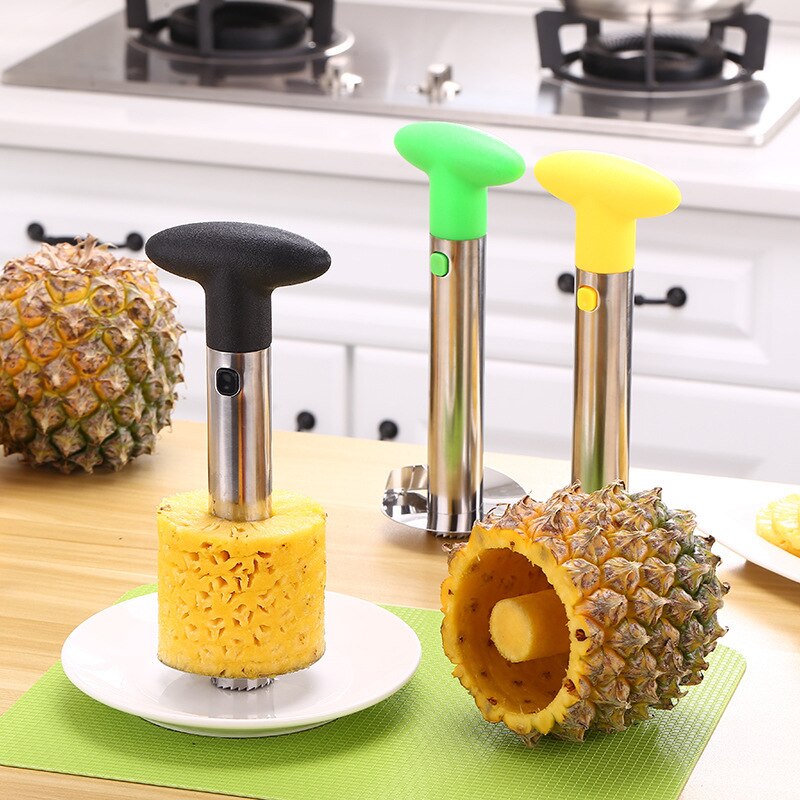 Pelador en espiral de piña de acero inoxidable, cortador de piña en espiral con mango de PP, máquina cortadora de piña, utensilios de cocina