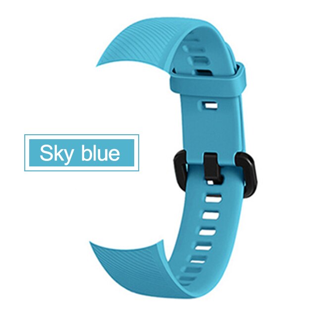 Correa de silicona para Huawei Honor Band 4 5 pulsera deportiva inteligente dos tonos porosa correa de reemplazo transpirable para Honor Band 3 4 Band5: Skyblue