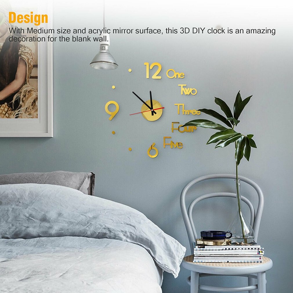 Große Wanduhr Große Uhr Aufkleber 3D Aufkleber Ziffern Diy Zauberstab Moderne Heimat Diy Zauberstab Moderne Wohnzimmer Dekoration