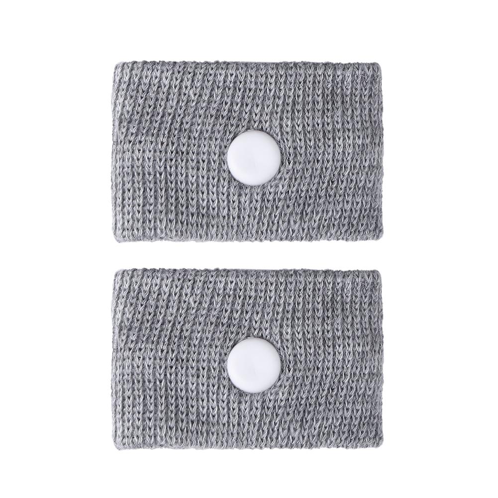 2 stuks polsbandjes voor volwassenen tegen ochtendmisselijkheid, armband tegen misselijkheid, reisziekte, auto, boot, vliegtuig, polsbandje, ondersteuning: Grijs