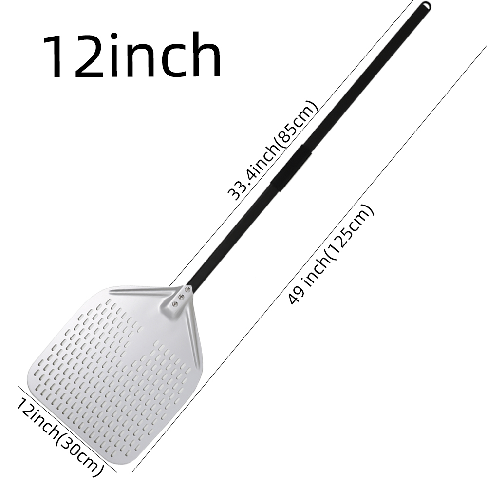13 14 Inch Long Handle Pizza Peel Paddle Adjustable Turning Shovel Baking Tools Kitchen Utensils Nonstick Pizza Turner for Oven: Pink