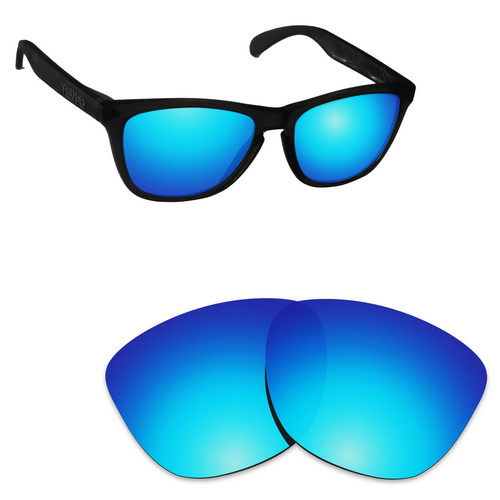 Verres de rechange polarisants Oakley Frogskins | Verres de rechange, variétés de montures, pour Oakley Frogskins: Blue Mirrored