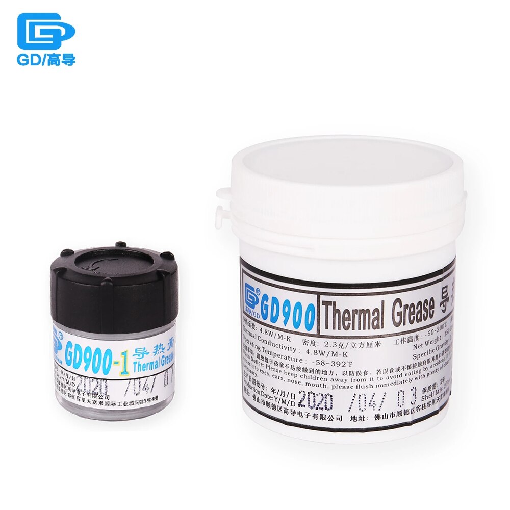 GD900 Thermal Conductive Grease Paste Silicone Plaster Heatsink Compound High Performance For CPU CN30/CN150 4.8/6W/M-K