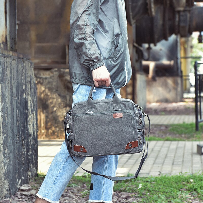 Manjiahong Mannen Canvas Messenger Bags, Mannen Casual Schouder Messenger Bags, man Casual Tote Aktetas Voor Laptop Mannelijke Handtassen