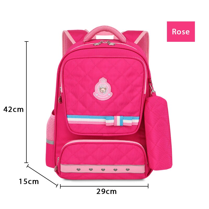 SUN huit orthopédique garçon école sac à dos sacs d'école pour garçons sac d'école fille étanche enfants sac Mochila Escolar 16.5 pouces: Rose